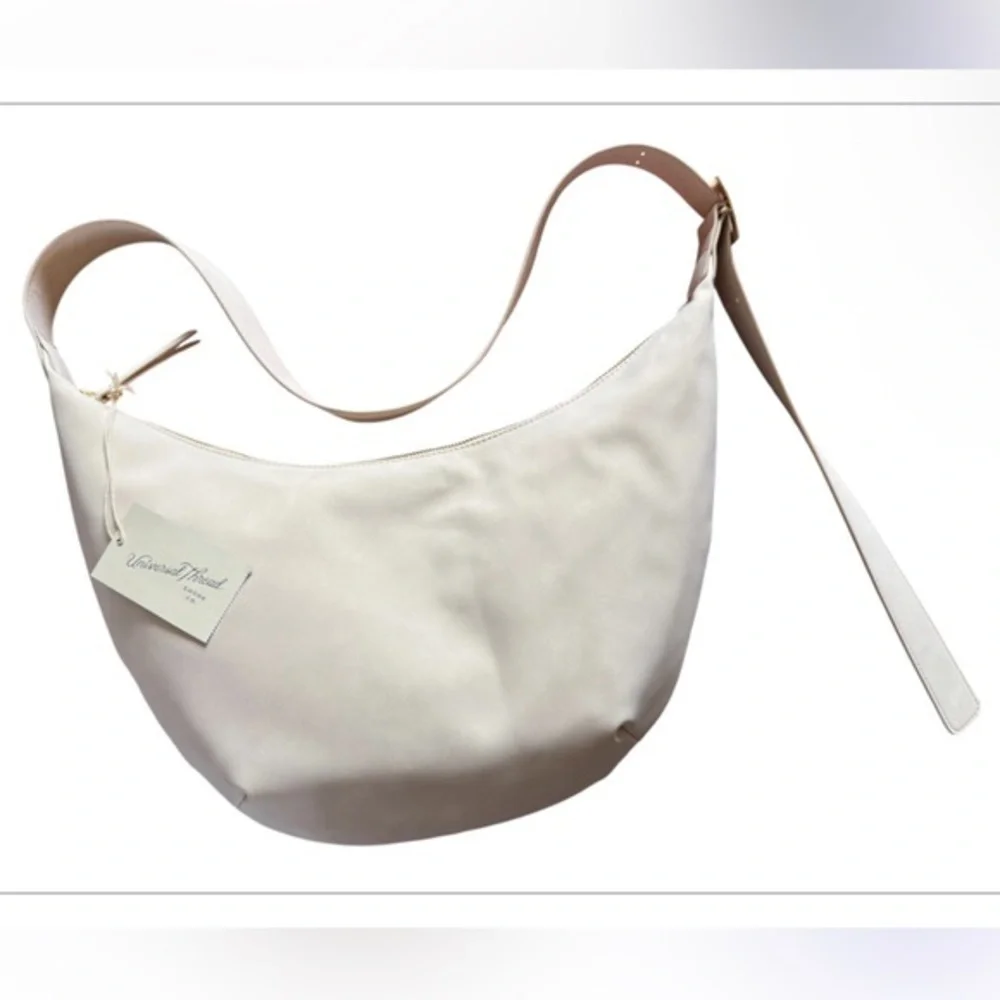 NWT Faux Suede Hobo Cream Shoulder Bag